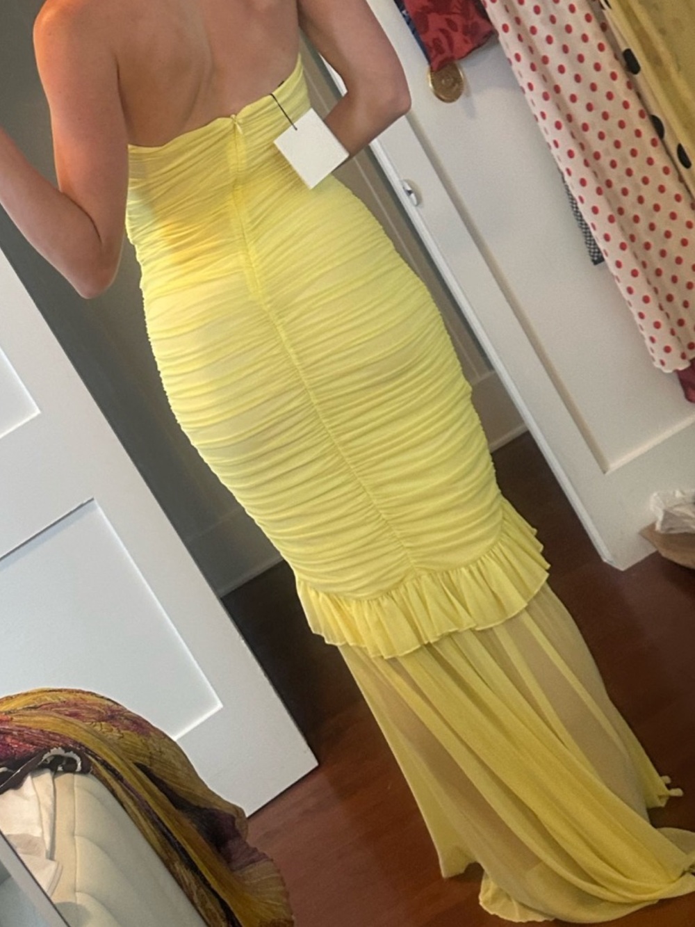 MAJORELLE Giules Strapless Ruffled Yellow Maxi Gown - Picture 4 of 4